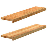 Vidaxx vindueskarme 2 stk 90x20x2 cm massiv eg lysebrun