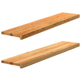Vidaxx vindueskarme 2 stk 120x25x2 cm massiv eg lysebrun
