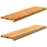 Vidaxx vindueskarme 2 stk 100x30x2 cm massiv eg lysebrun