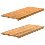 Vidaxx vindueskarme 2 stk 100x40x2 cm massiv eg lysebrun