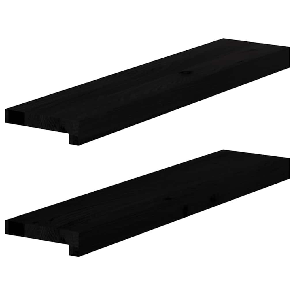 Vidaxx vindueskarme 2 stk 70x15x2 cm massiv eg mørkebrun