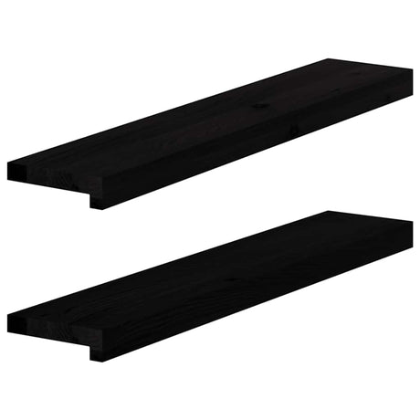Vidaxx vindueskarme 2 stk 80x15x2 cm massiv eg mørkebrun