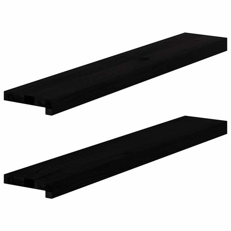 Vidaxx vindueskarme 2 stk 90x15x2 cm massiv eg mørkebrun