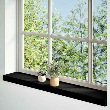 Vidaxx vindueskarme 2 stk 100x15x2 cm massiv eg mørkebrun
