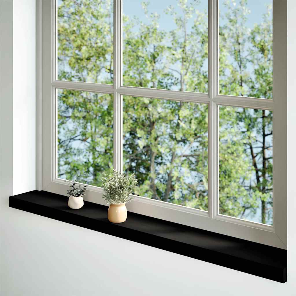Vidaxx vindueskarme 2 stk 140x15x2 cm massiv eg mørkebrun