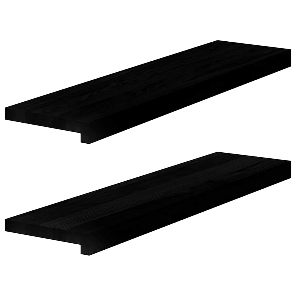 Vidaxx vindueskarme 2 stk 80x20x2 cm massiv eg mørkebrun
