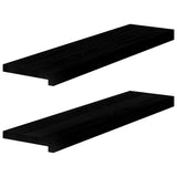 Vidaxx vindueskarme 2 stk 80x20x2 cm massiv eg mørkebrun