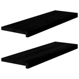 Vidaxl vinduebanken 2 st 80x25x2 cm massief eikenhout donkerbruin