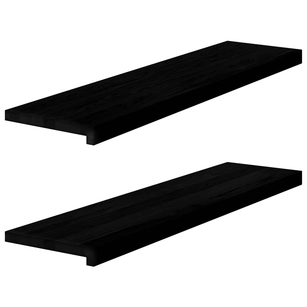 Vidaxx vindueskarme 2 stk 100x25x2 cm massiv eg mørkebrun