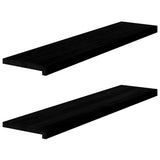 Vidaxx vindueskarme 2 stk 110x30x2 cm massiv eg mørkebrun