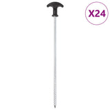 Vidaxl teltpløkker 24 stk ø7 mm 30 cm galvaniseret stål
