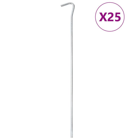 Vidaxl teltpløkker 25 stk ø5 mm 30 cm galvaniseret stål