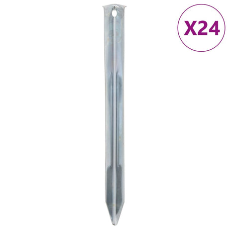 Vidaxl teltpløkker 24 stk ø20 mm 22 cm galvaniseret stål