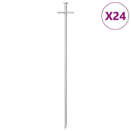 Vidaxl teltpløkker 24 stk ø6 mm 29,5 cm galvaniseret stål