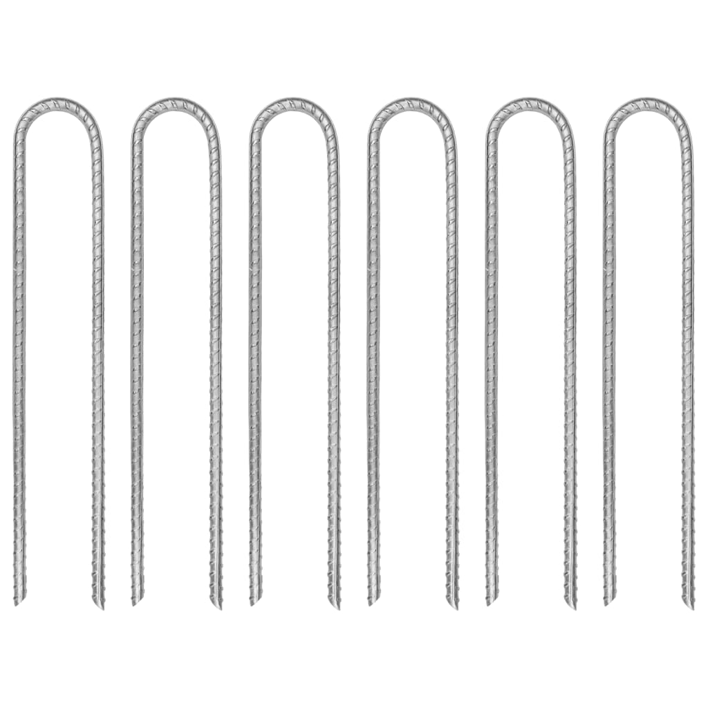 Vidaxl teltpløkker 6 stk u-formet ø7 mm 30 cm galvaniseret stål