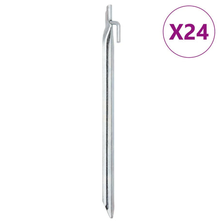 Vidaxl teltpløkker 24 stk v-formet ø20 mm 29,5 cm galvaniseret stål