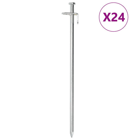 Vidaxl teltpløkker 24 stk 8 mm 30 cm galvaniseret stål