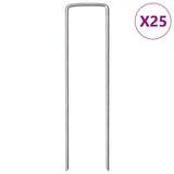 Vidaxx jordpløkker 25 stk u-formet 15x3,5 cm galvaniseret stål