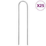 Vidaxx jordpløkker 25 stk u-formet 15x3,5 cm galvaniseret stål
