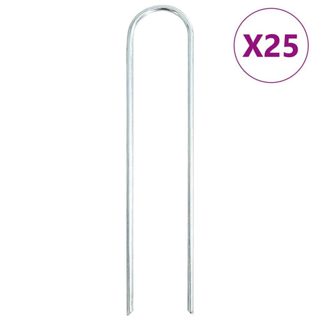 Vidaxx jordpløkker 25 stk u-formet 20x3,5 cm galvaniseret stål