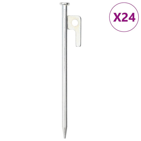 Vidaxl teltpløkker 24 stk 9 mm 20 cm galvaniseret stål