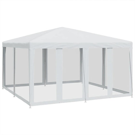 VidaXL partytelt med 8 mesh sidevægge 4x4 m HDPE hvid