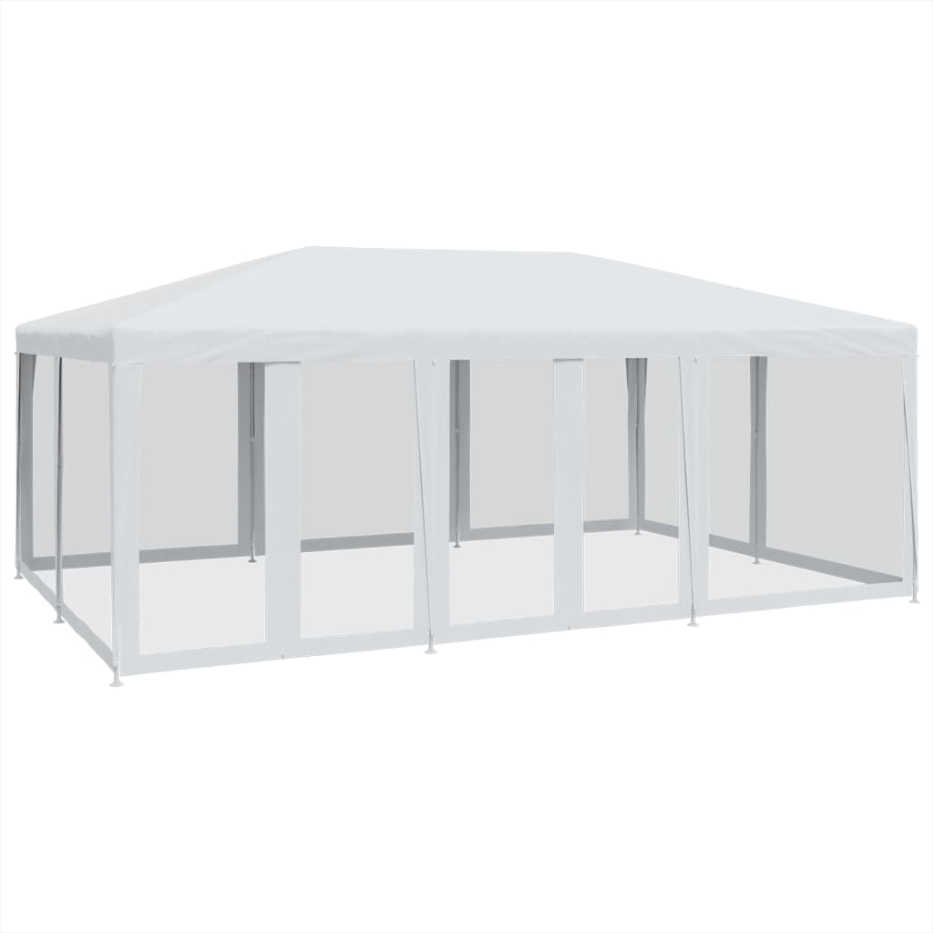 VidaXL partytelt med 10 mesh sidevægge 6x4 m HDPE hvid