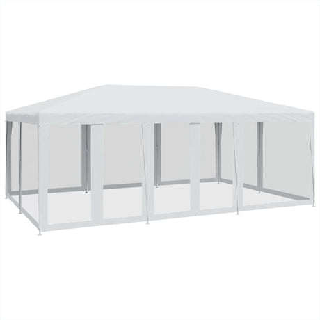 VidaXL partytelt med 10 mesh sidevægge 6x4 m HDPE hvid