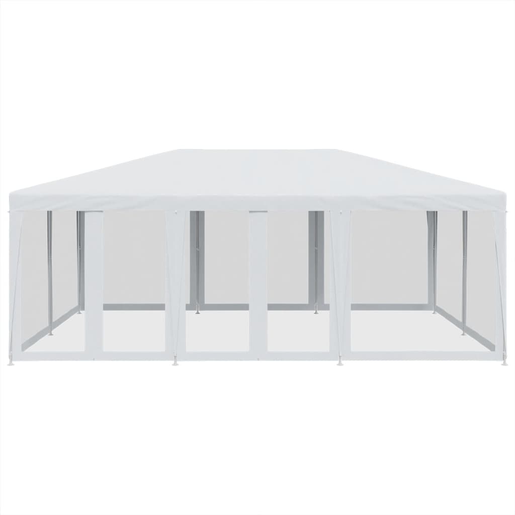VidaXL partytelt med 10 mesh sidevægge 6x4 m HDPE hvid