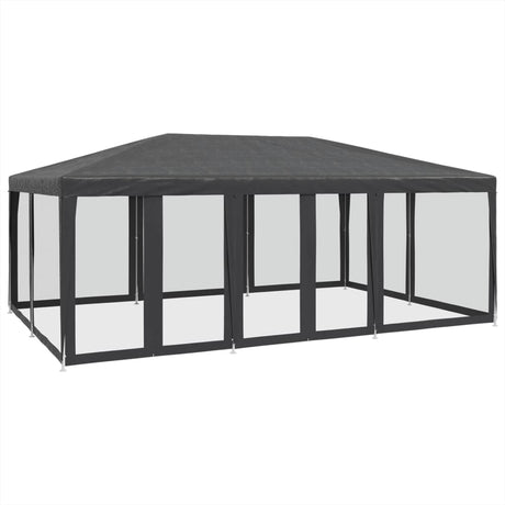 VidaXL partytelt med 10 mesh sidevægge 6x4 m HDPE antracit
