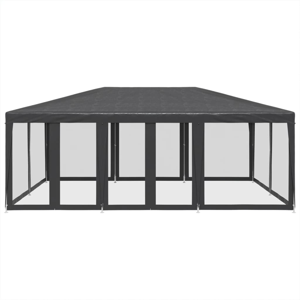 VidaXL partytelt med 10 mesh sidevægge 6x4 m HDPE antracit