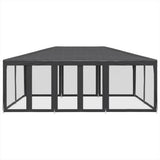 VidaXL partytelt med 10 mesh sidevægge 6x4 m HDPE antracit