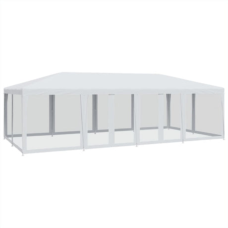 VidaXL partytelt med 12 mesh sidevægge 8x4 m HDPE hvid