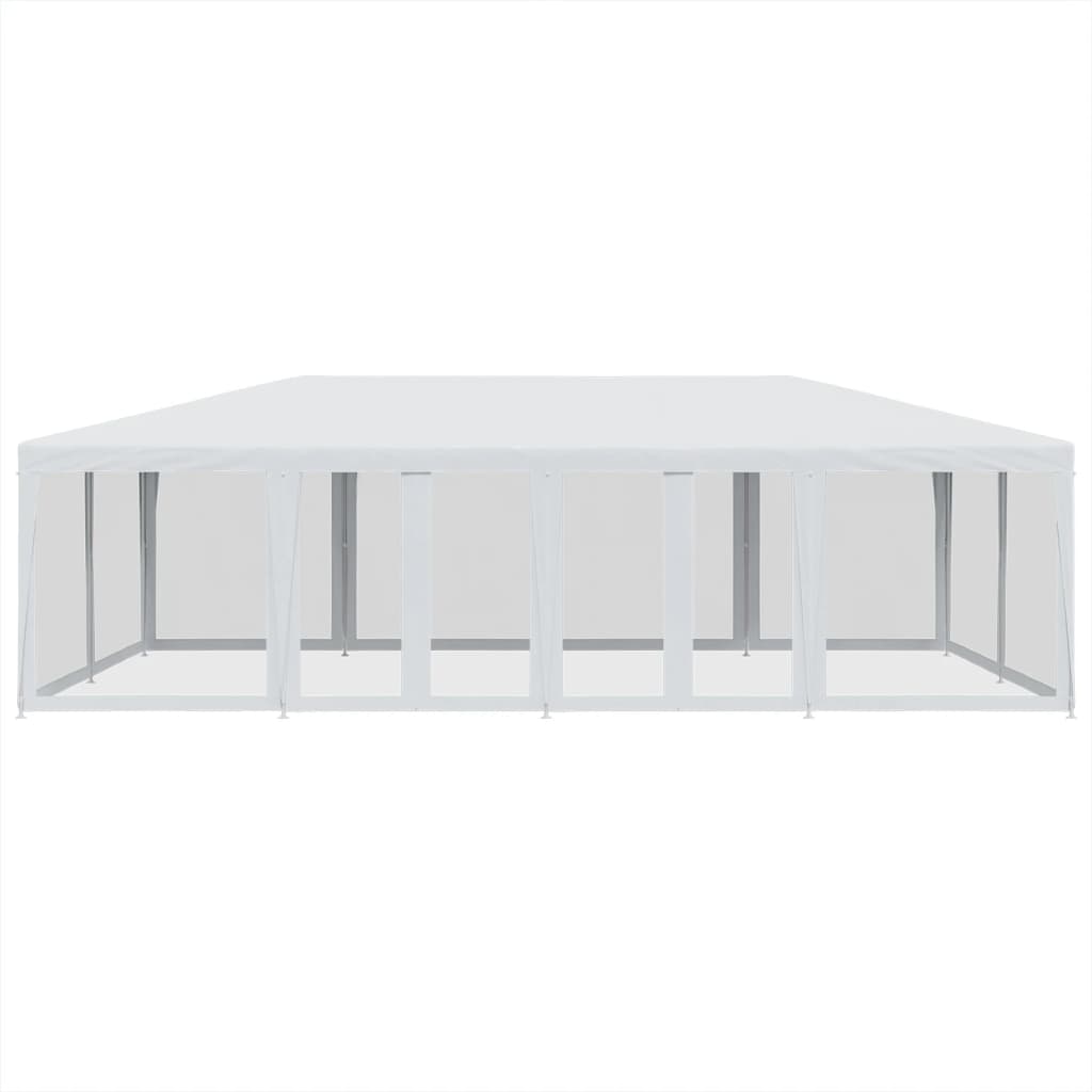 VidaXL partytelt med 12 mesh sidevægge 8x4 m HDPE hvid