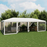 VidaXL partytelt med 12 mesh sidevægge 8x4 m HDPE hvid
