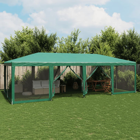 VidaXL partytelt med 12 mesh sidevægge 8x4 m HDPE grøn