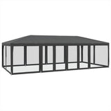 VidaXL partytelt med 12 mesh sidevægge 8x4 m HDPE antracit