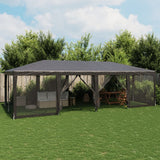 VidaXL partytelt med 12 mesh sidevægge 8x4 m HDPE antracit