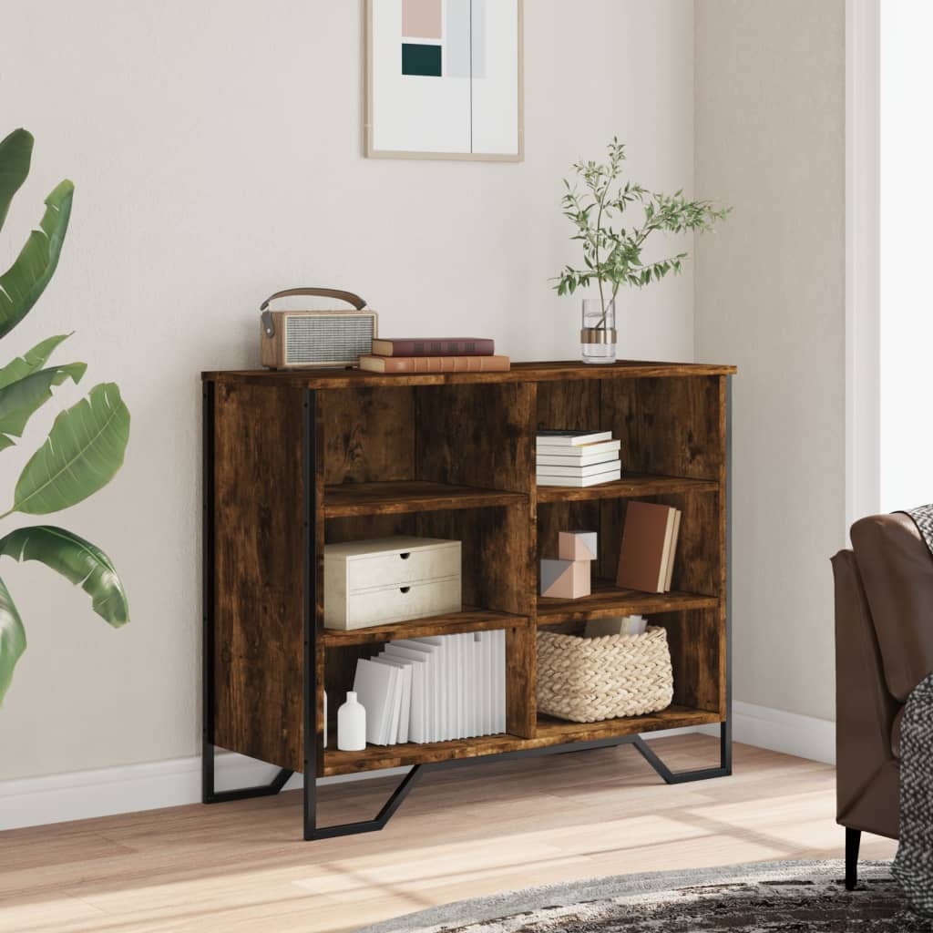 Vidaxl dressoir 91x35,5x74,5 cm bewerkt hout gerookt eikenkleurig
