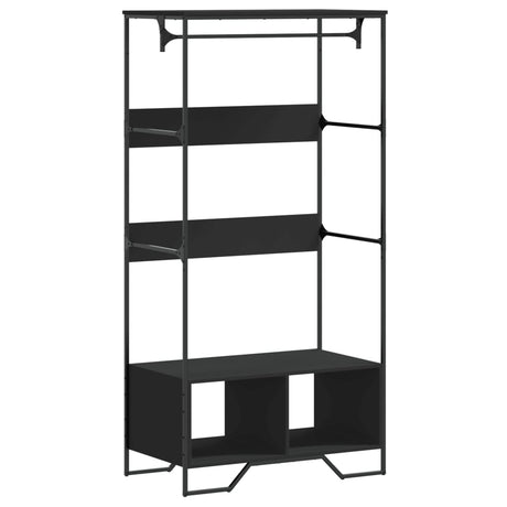 VidaXL garderobe 90x50x180 cm færdig træ sort