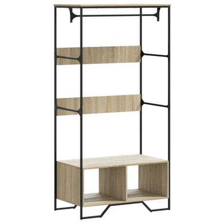 Vidaxxl garderobe 90x50x180 cm konstrueret træ sonoma eg