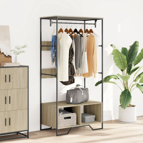 Vidaxxl garderobe 90x50x180 cm konstrueret træ sonoma eg