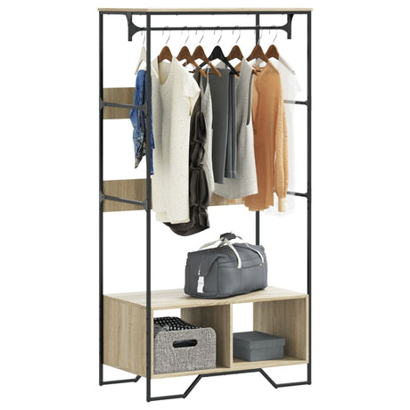 Vidaxxl garderobe 90x50x180 cm konstrueret træ sonoma eg