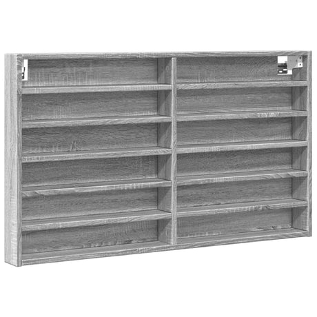 Vidaxl vitrinekast 100x8,5x58 cm bewerkt hout grijs sonoma eikenkleur