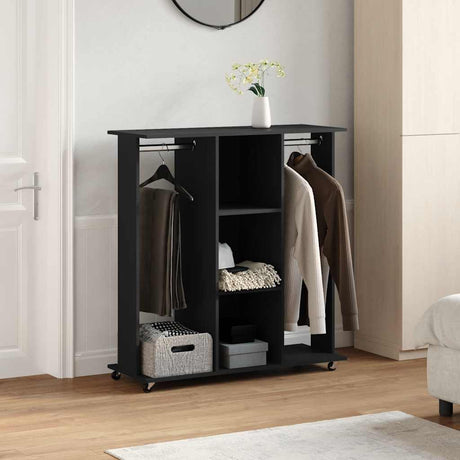 VidaXL garderobe med hjul 102x38x110 cm færdig træsort