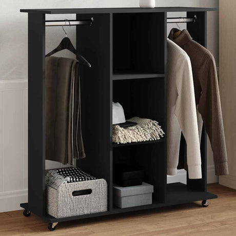 VidaXL garderobe med hjul 102x38x110 cm færdig træsort