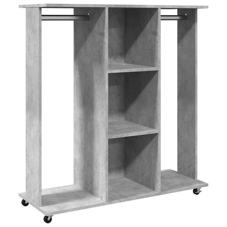 Vidaxx garderobe med hjul 102x38x110 cm konstrueret træ betongrå