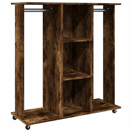 Vidaxx garderobeskab med hjul 102x38x110 cm forarbejdet træ røget eg