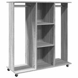 Vidaxxl garderobe med hjul 102x38x110 cm trægrå sonoma eg