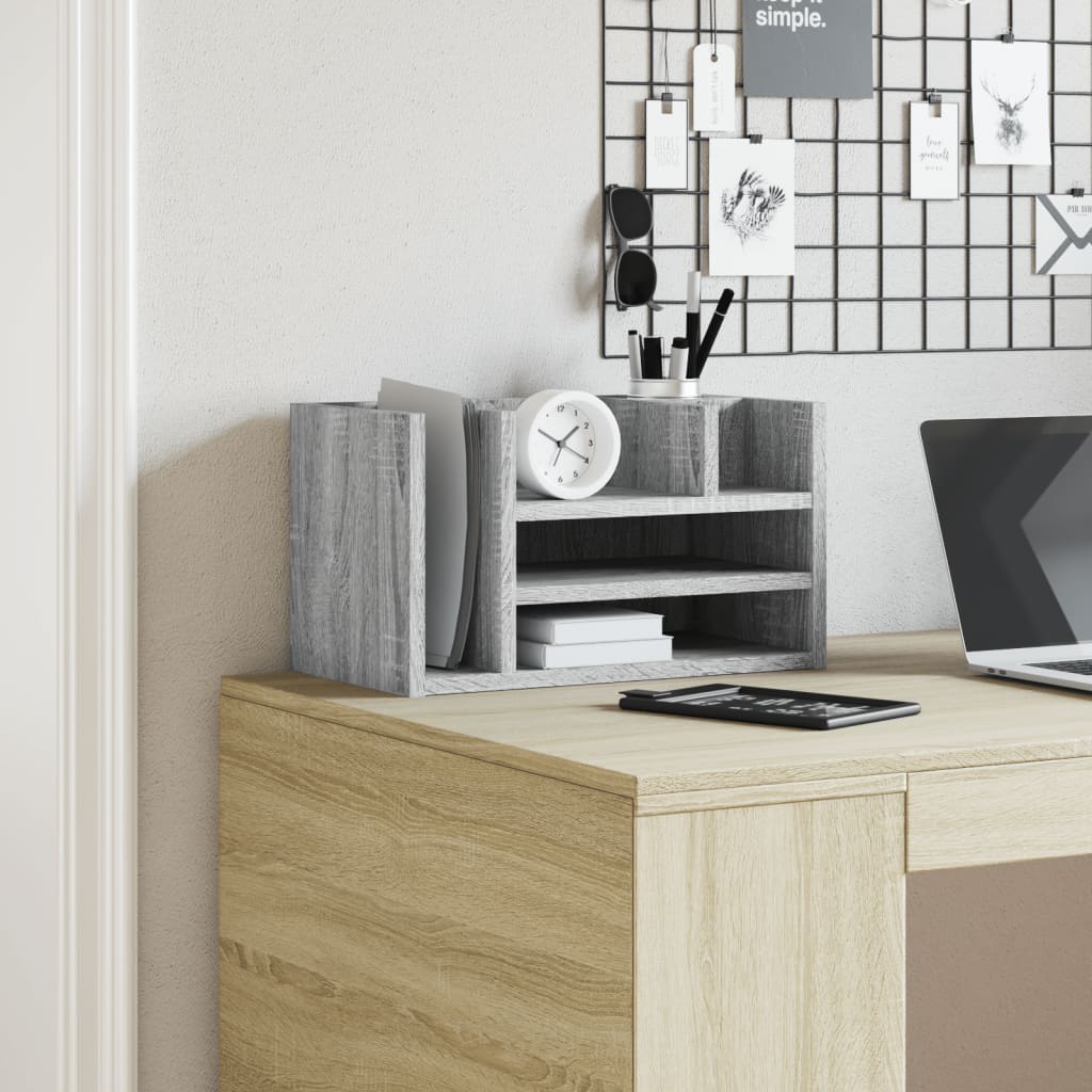 Vidaxx skrivebordsorganisator 44,5x24x25 cm konstrueret træ, grå sonoma eg